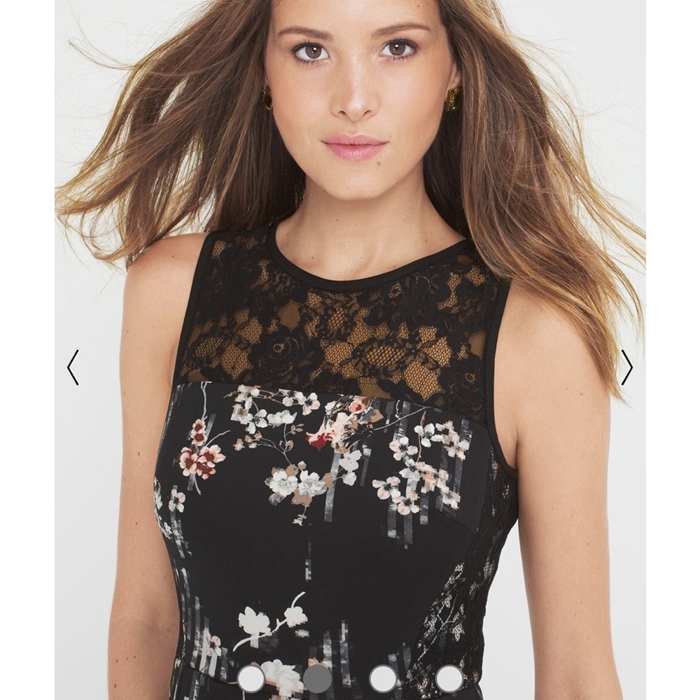 WHBM Floral-Print Fit-And-Flare Dress - Picture 2 of 11